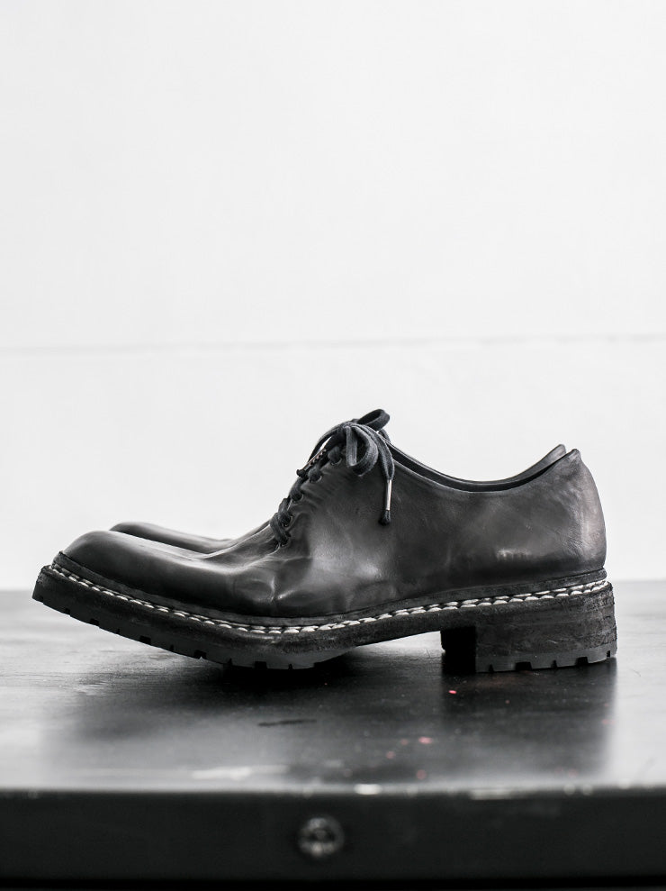 EMATYTE<br />MENS Kangaroo Leather One Piece Lace-up Shoes / BLACK