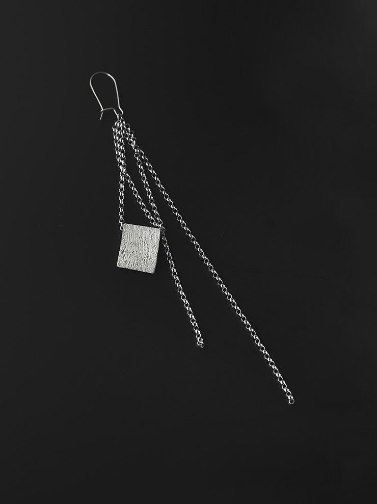UMA WANG × DETAJ<br> CONCRETE SILVER EARRINGS / WHITE