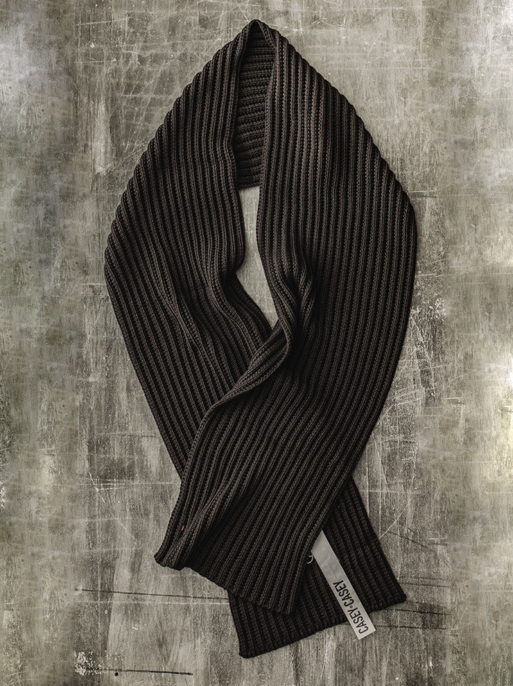 CASEY CASEY<br> UNISEX open rib long scarf / BROWN