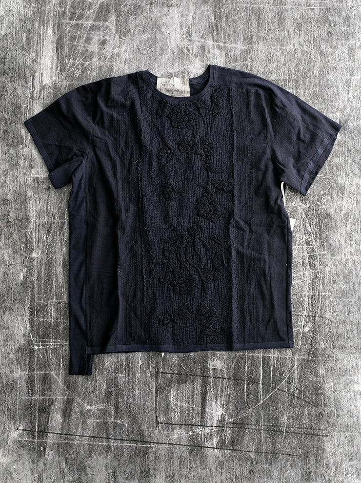 By Walid<br />メンズテイタムTシャツ INDIGO / cotton manilla emb  / size L