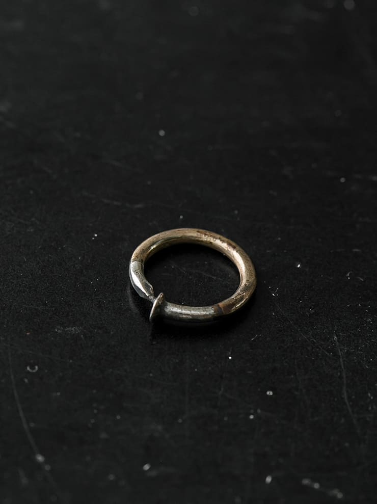 GUIDI <br>Silver bronze spiral ring G-SPR1BR
