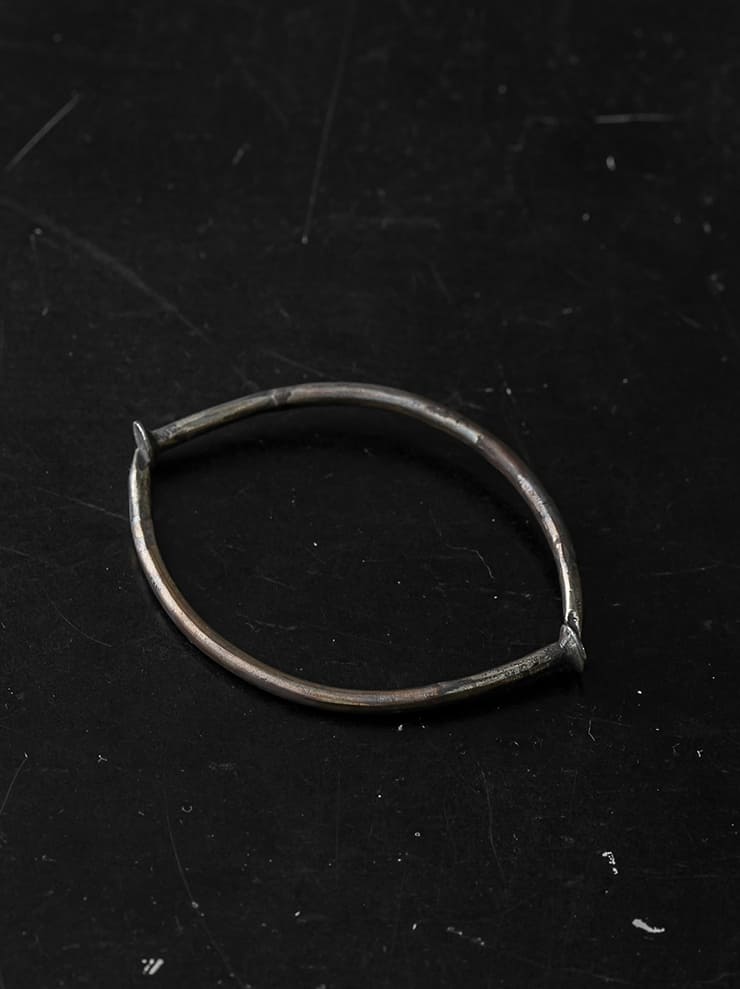 GUIDI<br> Silver bronze spiral bracelet G-SPB2BR