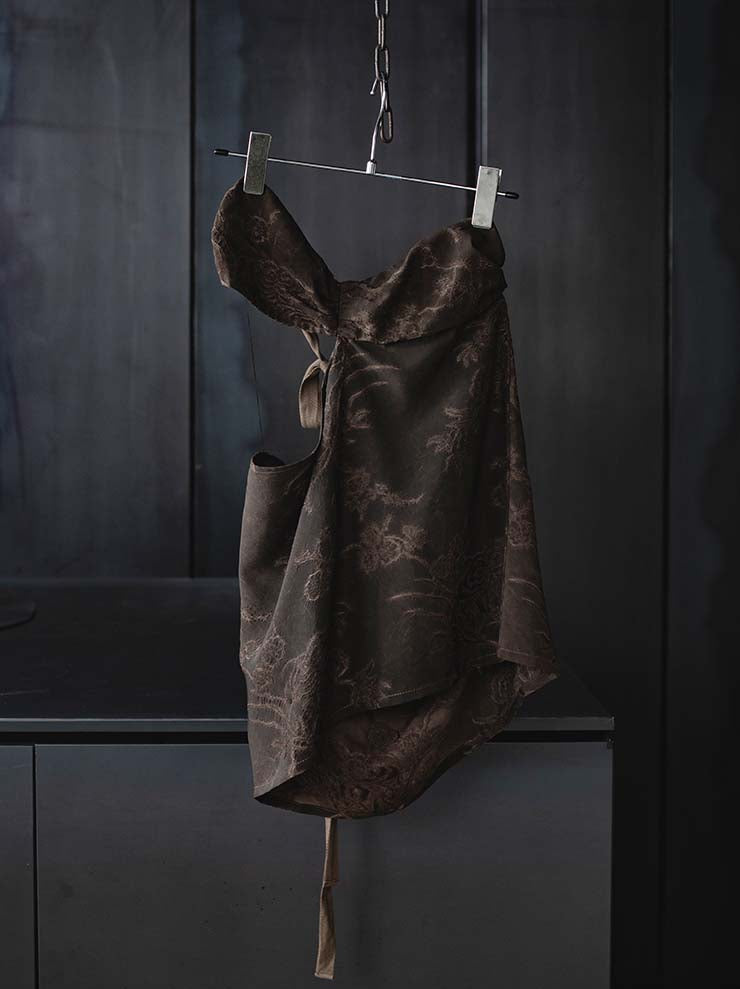 UMA WANG<br> WOMENS jacquard tube tops / BROWN ROSE