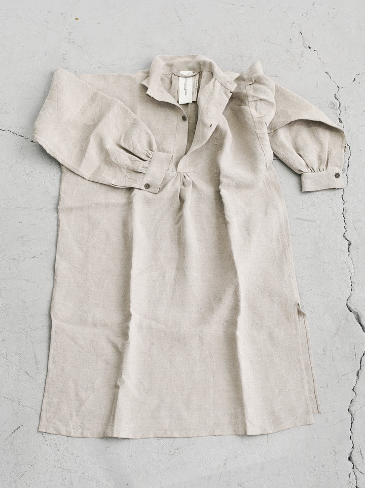 HORISAKI<br> Unisex low linen tunic NATURAL LINEN