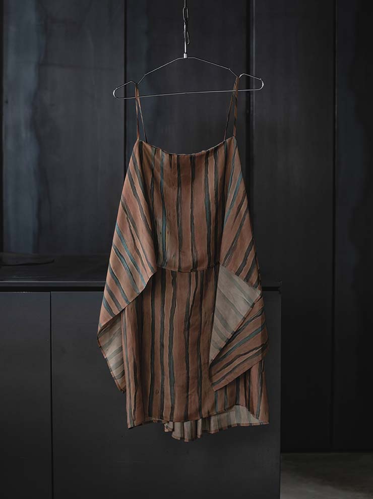 UMA WANG<br> WOMENS printed camisole tops / MUSTARD