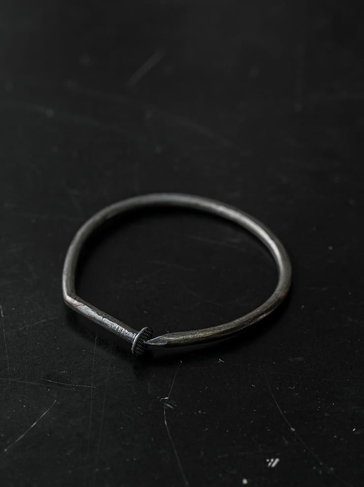 GUIDI<br> Silver spiral bracelet G-SPB3