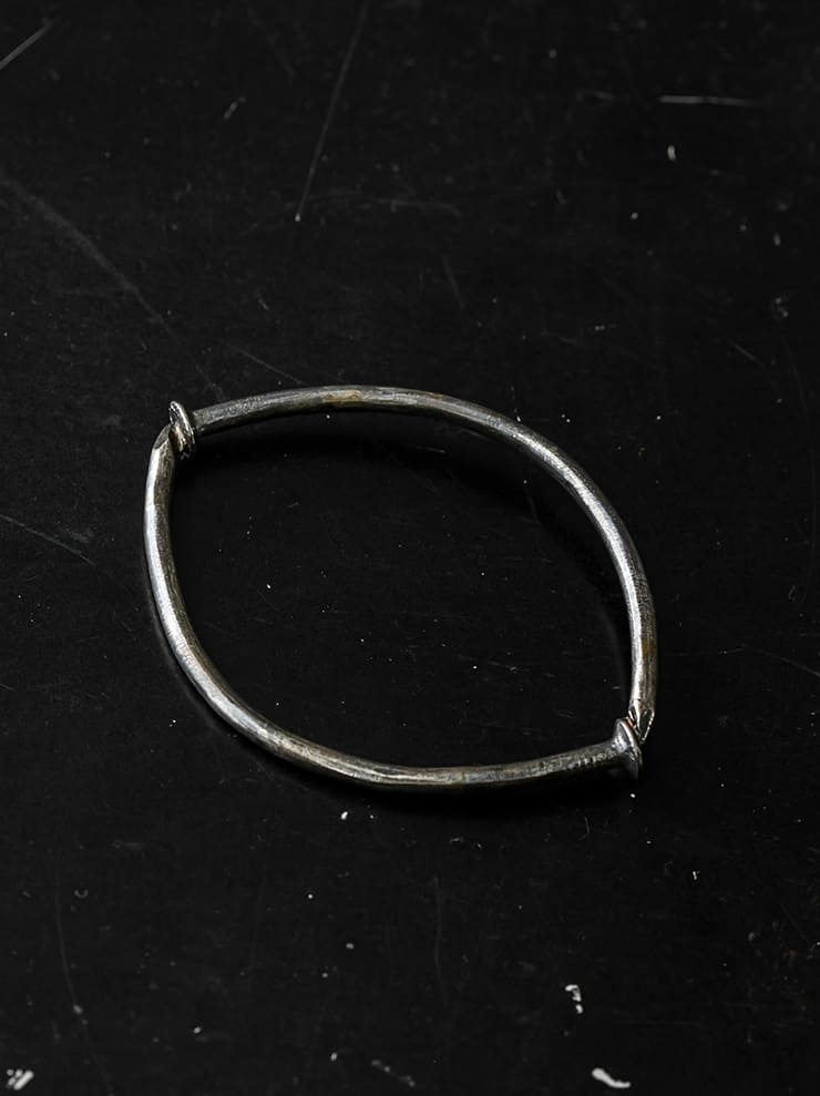GUIDI<br> Silver spiral bracelet G-SPB2