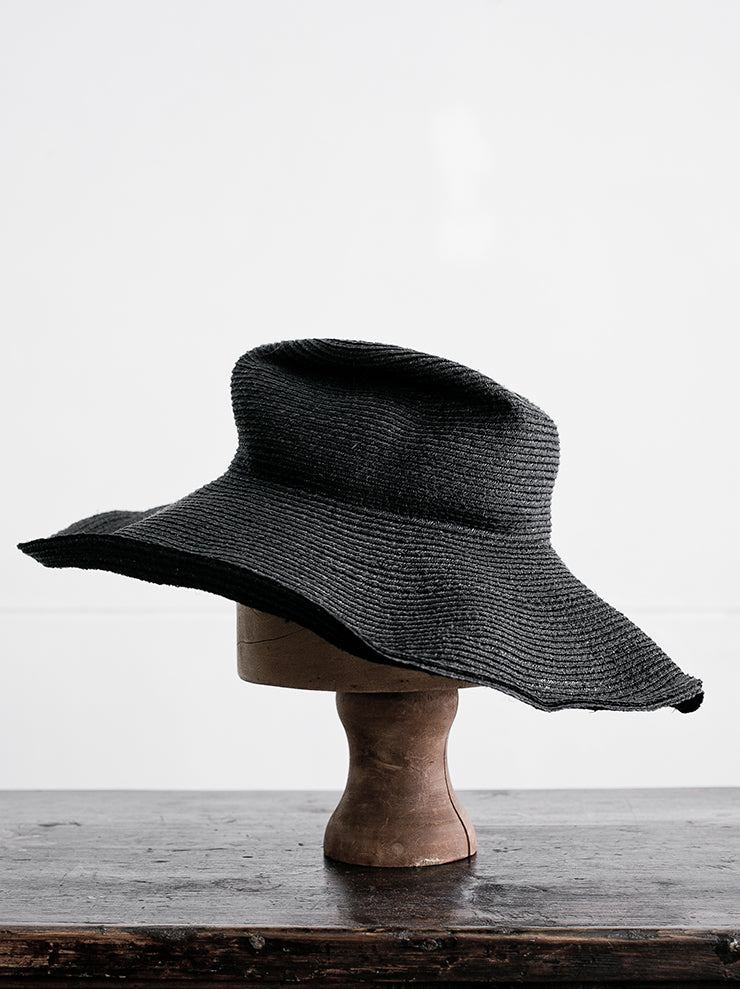 HORISAKI<br> SHMTT013 Sisal straw hat BLACK