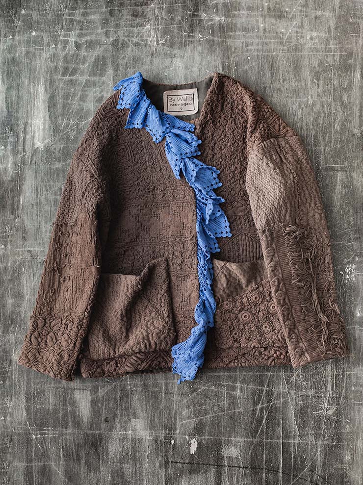 By Walid<br> Women's Cardy Jacket / BROWN & BLUE