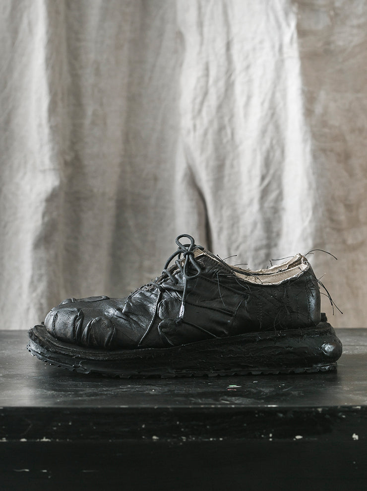 MATTHIAS WINKLER<br> MENS Antique Leather Shoes / GLOVES BLACK