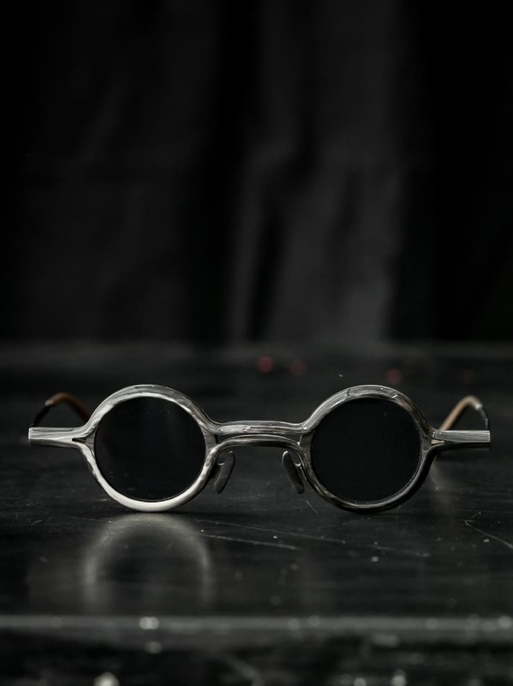 RIGARDS×DETAJ<br> GENUINE HORN & BETA TITANIUM FRAME sunglasses / MATTE POLISHED BLACK&WHITE / RG0824