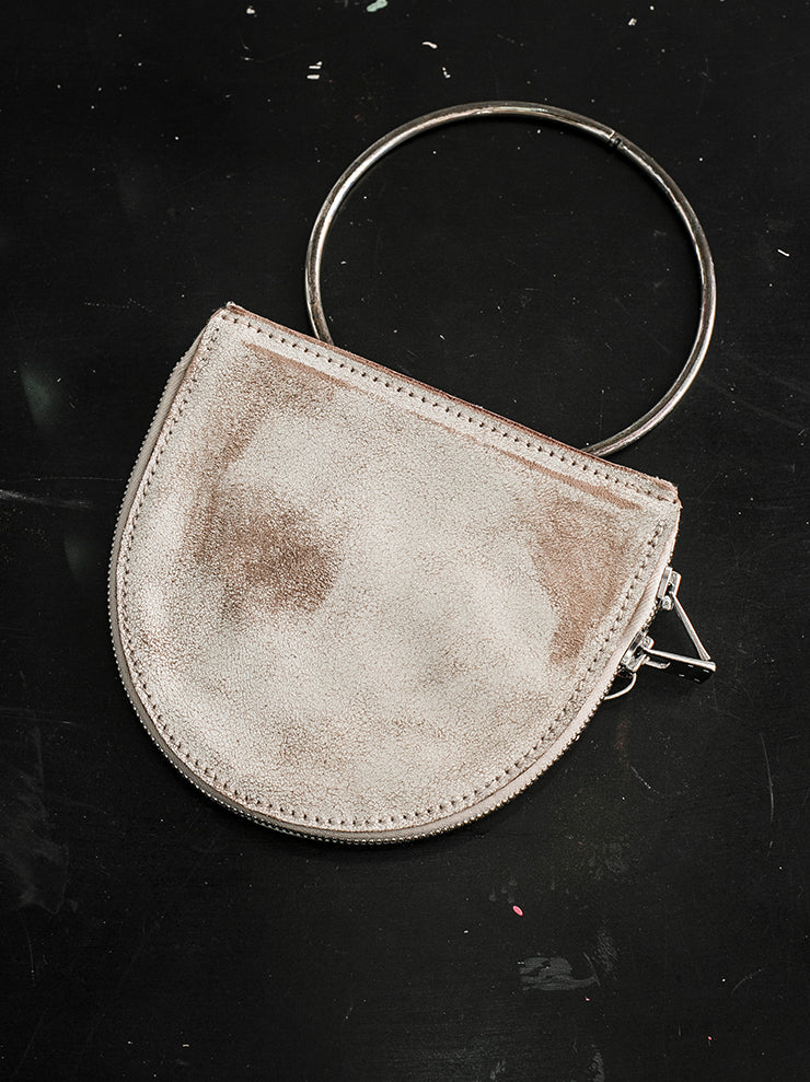 GUIDI<br> RING HANDBAG S06RU COATED WHITE