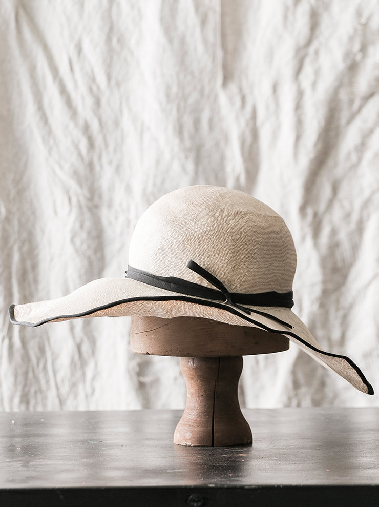 HORISAKI<br> SHELS015 Antique Paris Sisal Straw Hat NATURE