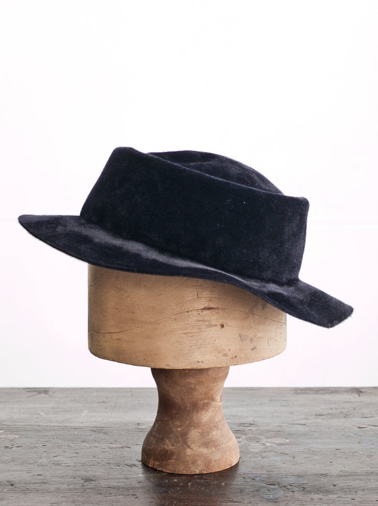 HORISAKI<br> RHKNK006PLSV Vintage Rabbit Fur Felt Hat MIDNIGHT BLUE