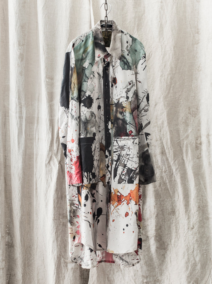 DISTORTION3<br> UNISEX Oversized Long Shirt (MASATO TSUTSUMI) COLOR PAINT