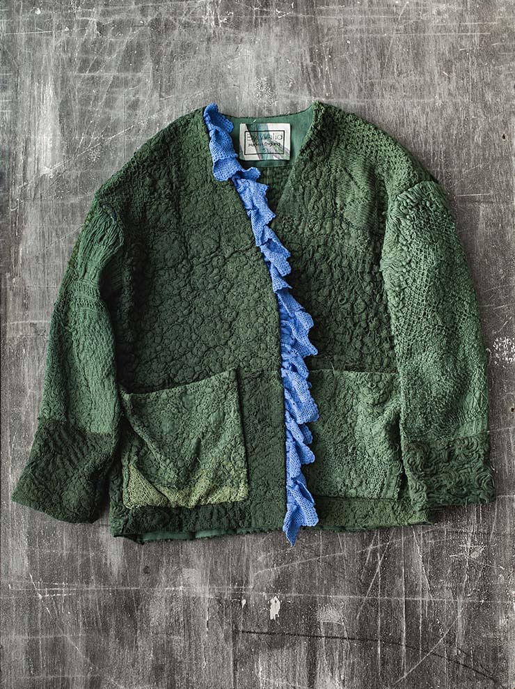 By Walid<br> Women's Cardy Jacket / GREEN & BLUE