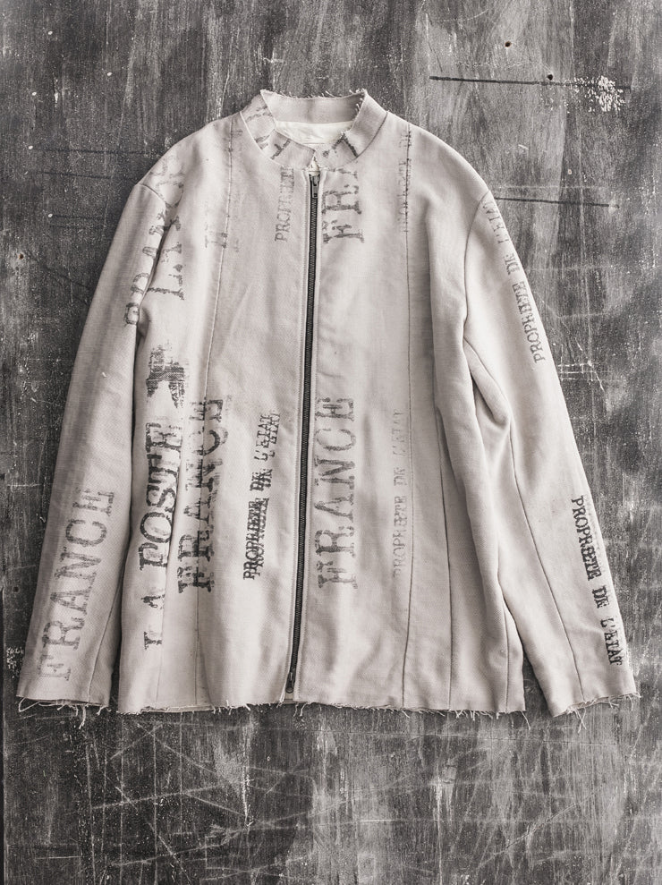 By Walid <br>Men's Albert jacket PRINT / military canvas cotton / SIZE L