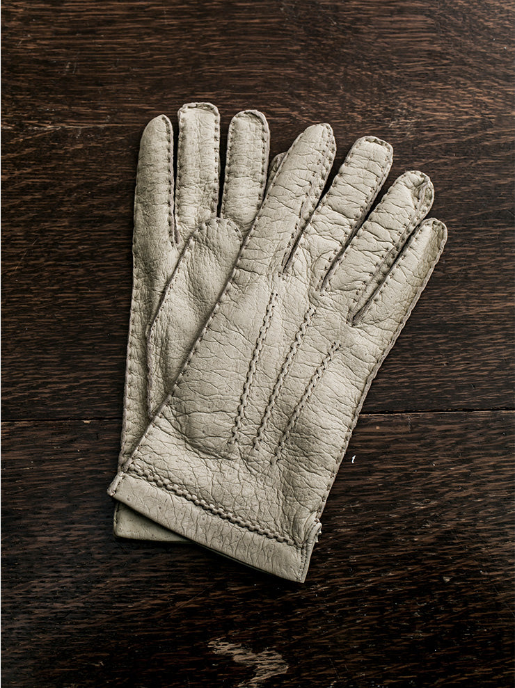 EMATYTE<br />ユニセックスペッカリーレザーグローブ ECRU