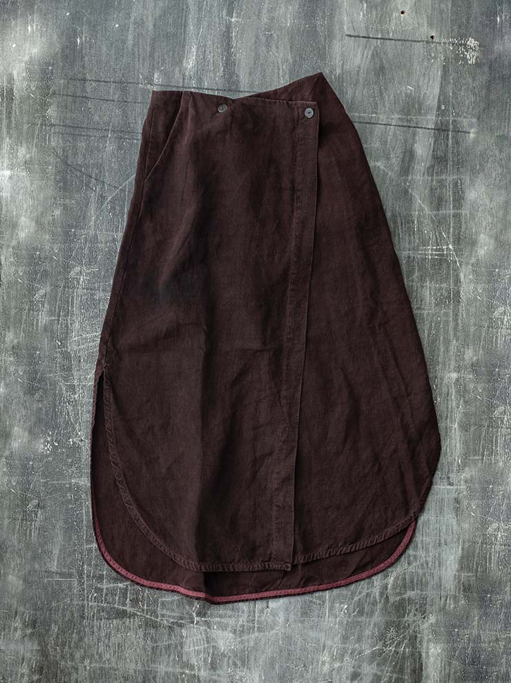 ATELIER SUPPAN<br>WOMENS リネンスカート /  DARK BURGUNDY RED