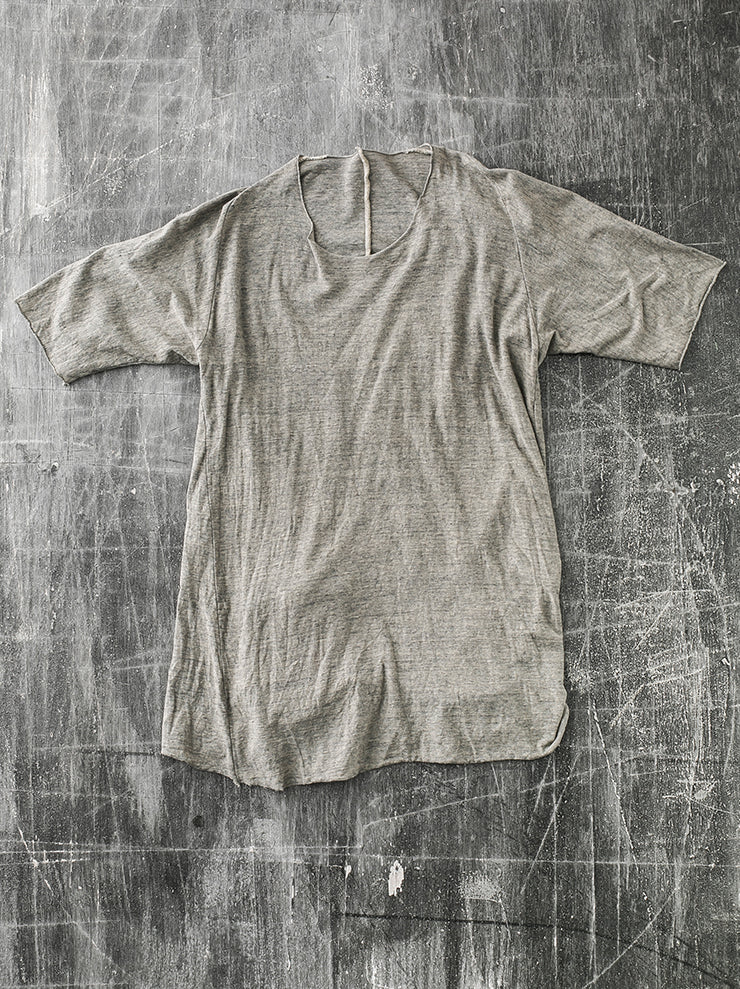 ATELIER SUPPAN<br> WOMENS Structure cut T-shirt TEA DYE