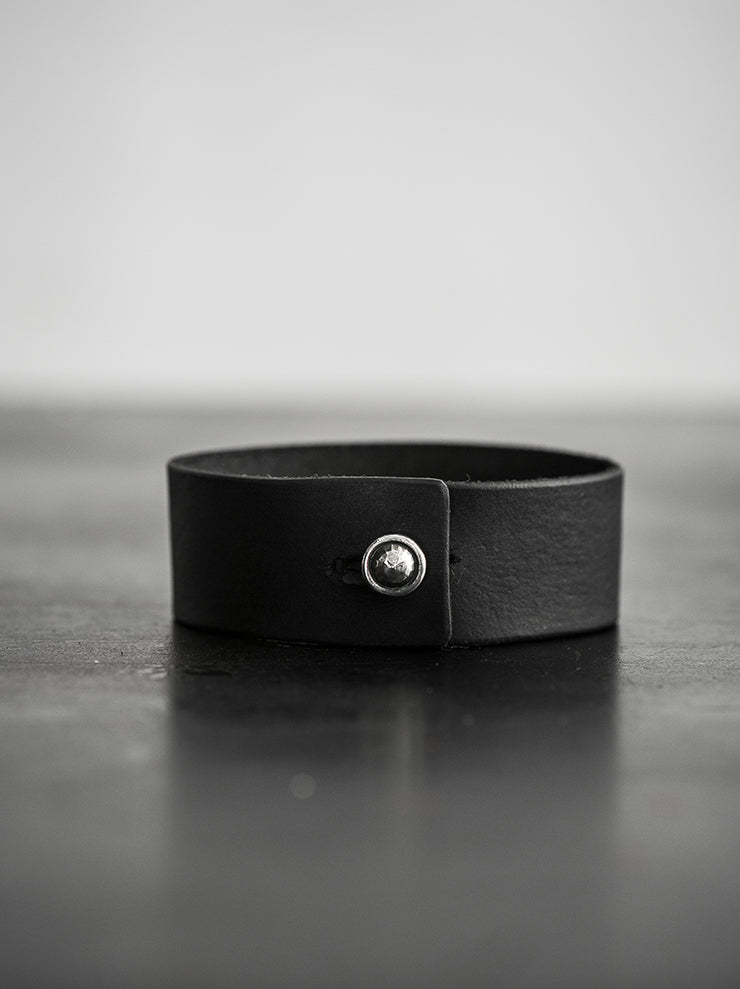 GUIDI<br> Small leather bracelet with silver G-BR0103 CV39T