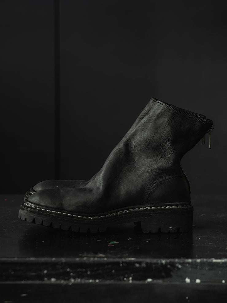 GUIDI, WOMENS バックジップブーツ 796V_N BLKT / BABY CALF FULL GRAIN