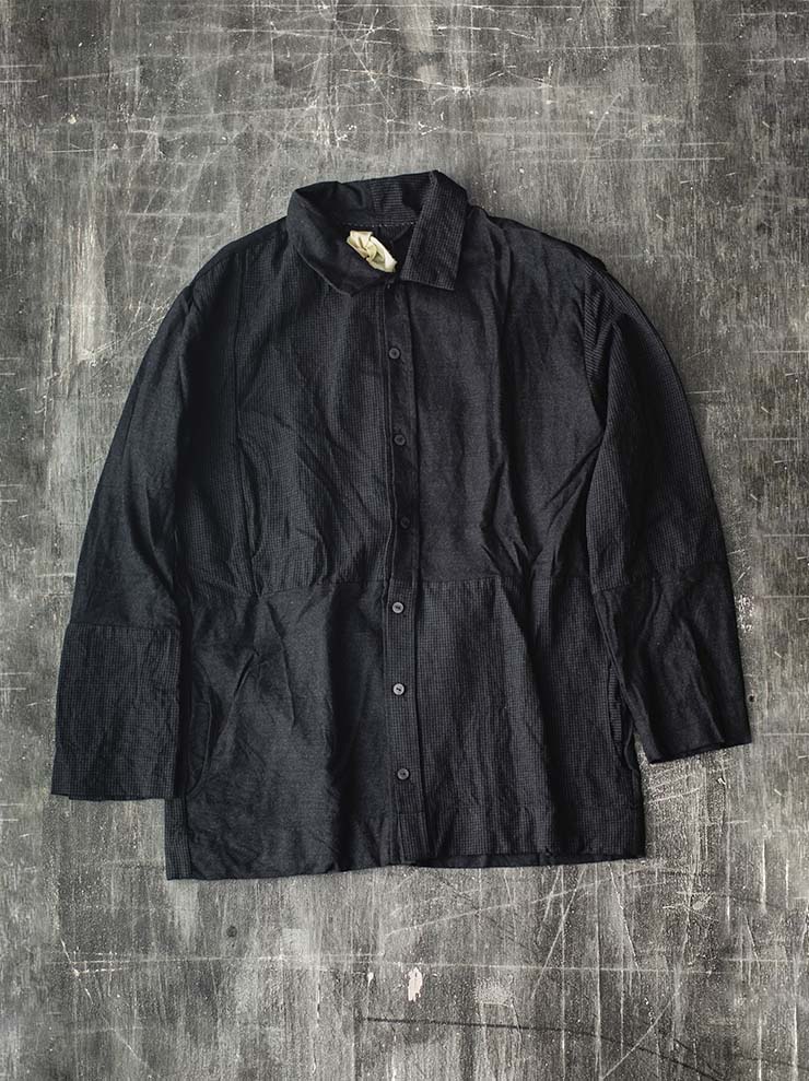 ATELIER SUPPAN<br> MENS mixed material wool pocket shirt