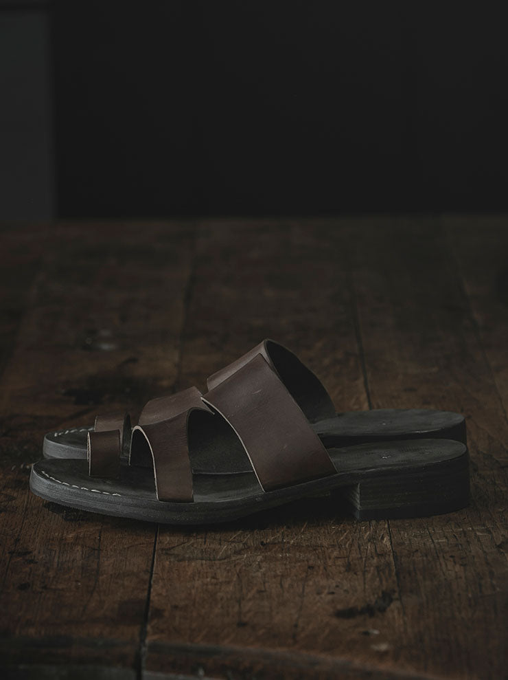 EMATYTE<br />MENS Calf Leather Sandal / Dark Brown