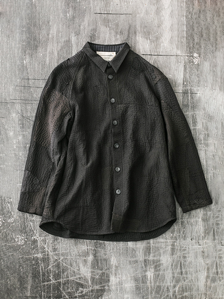By Walid<br> Men's Mile Shirt Jacket BLACK / SIZE M