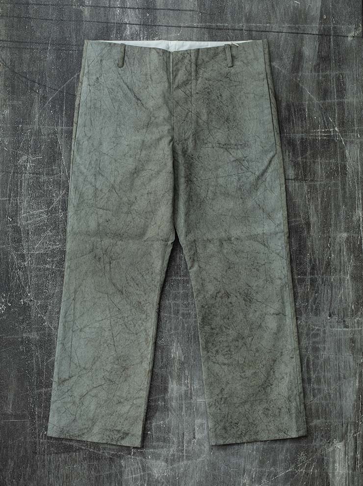 K'ANG<br>MENS MID FIT 2 FLAP BACK-POCKET TROUSERS / GREY (NATURAL DAYED)