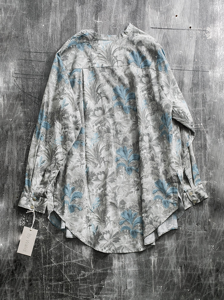 By Walid<br>メンズロロシャツ JUNGLE BLUE / printed cotton lawn