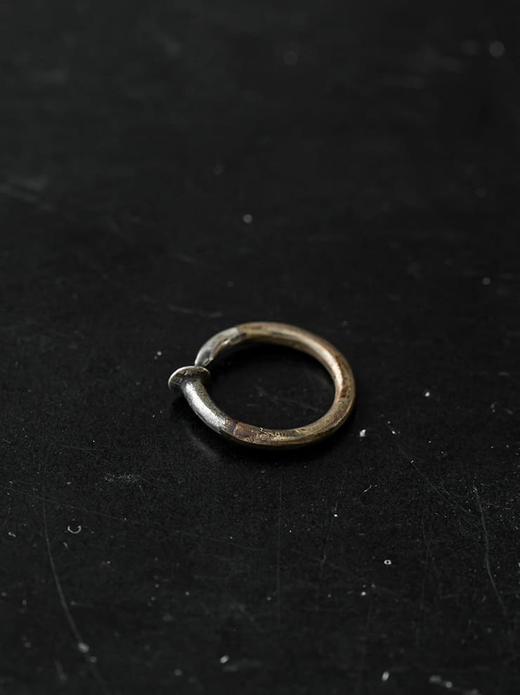 GUIDI <br>Silver bronze spiral ring G-SPR1BR