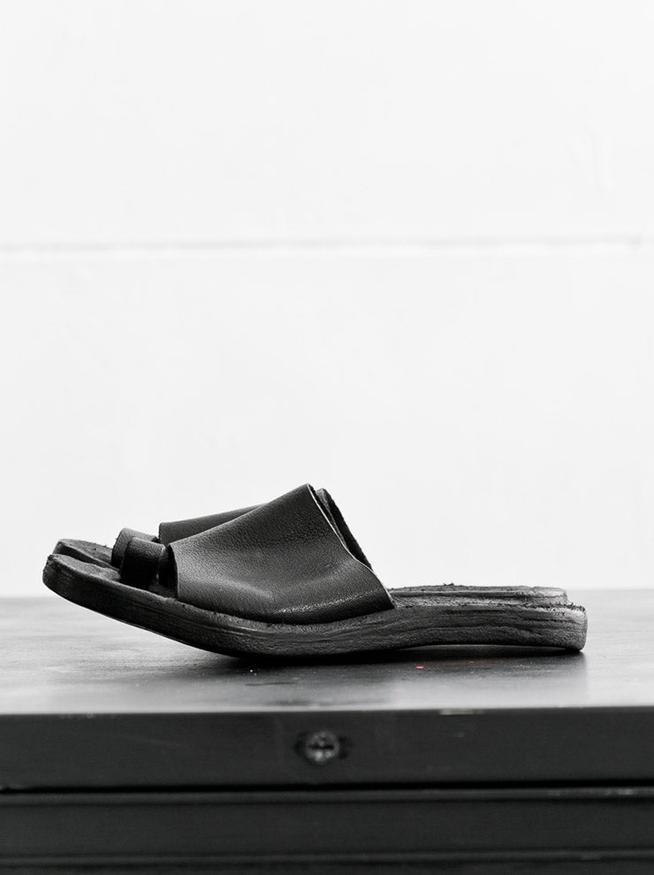 DIMISSIANOS&MILLER<br> Women's wedge sole thong sandals BUFFALO / BLACK