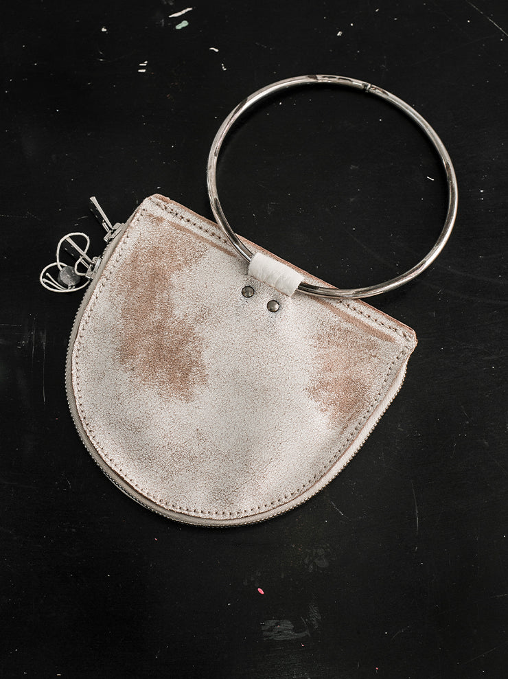GUIDI<br> RING HANDBAG S06RU COATED WHITE