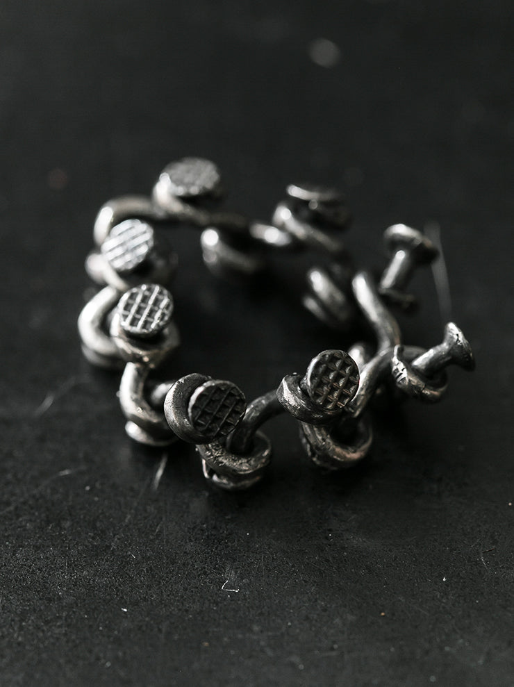 GUIDI<br> Twisted Nail Silver Ring G-AN12 NTR