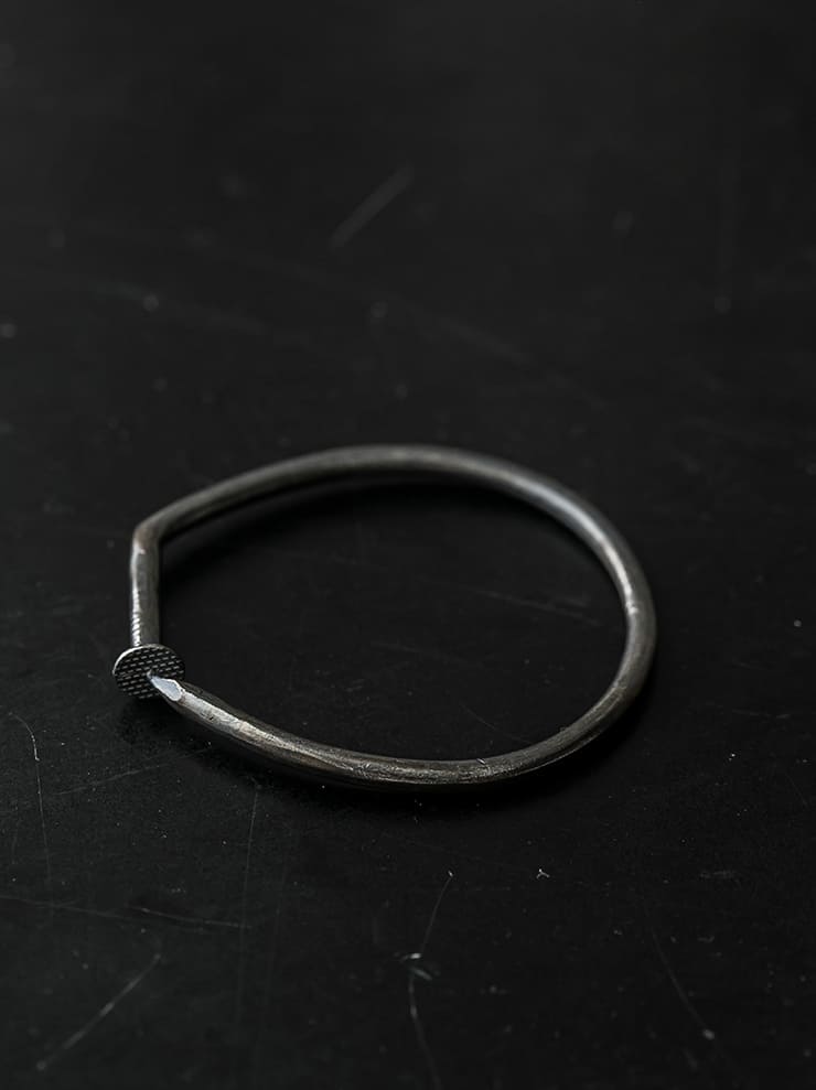 GUIDI<br> Silver spiral bracelet G-SPB3