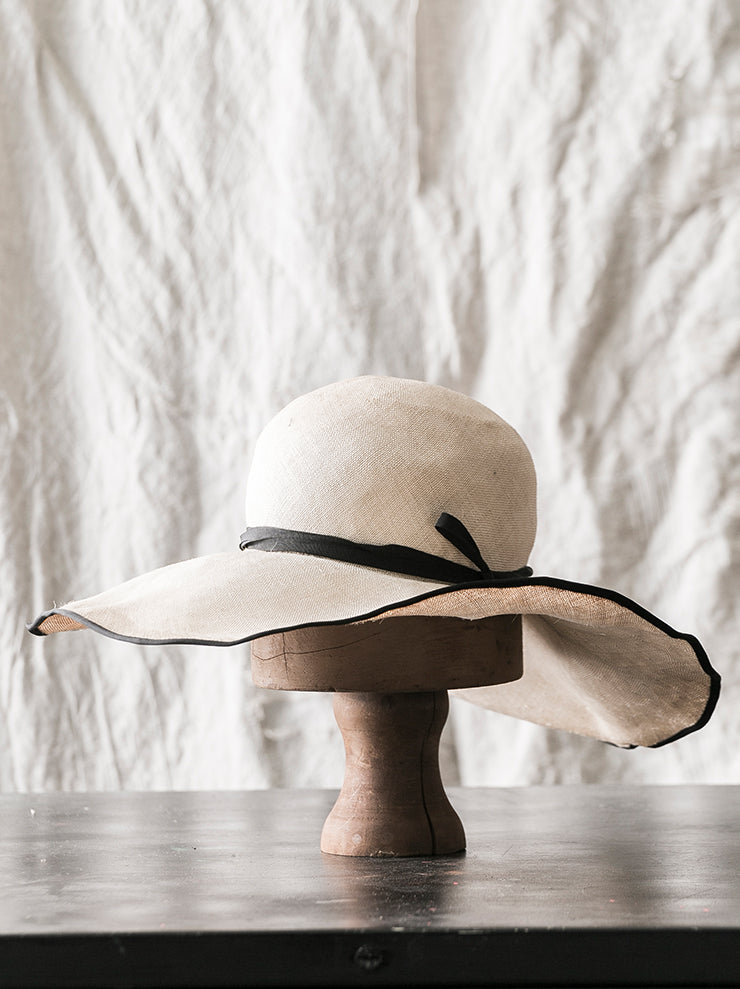 HORISAKI<br> SHELS015 Antique Paris Sisal Straw Hat NATURE