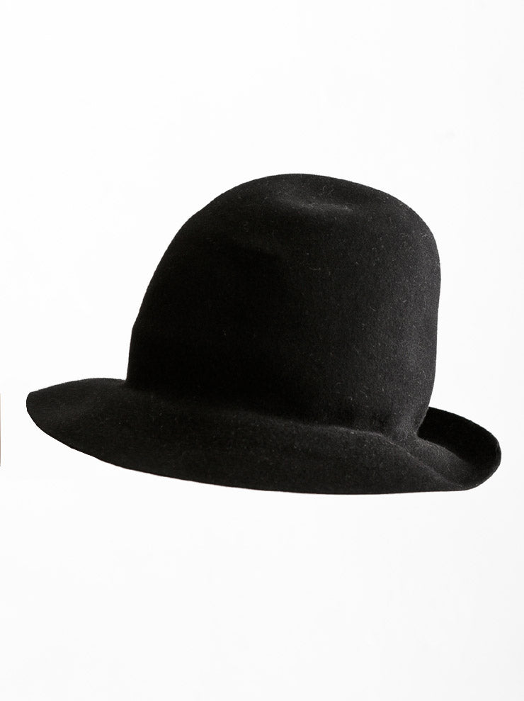 HORISAKI<br>プレーンラビットファーボーラーハット BLACK / GREY BAND