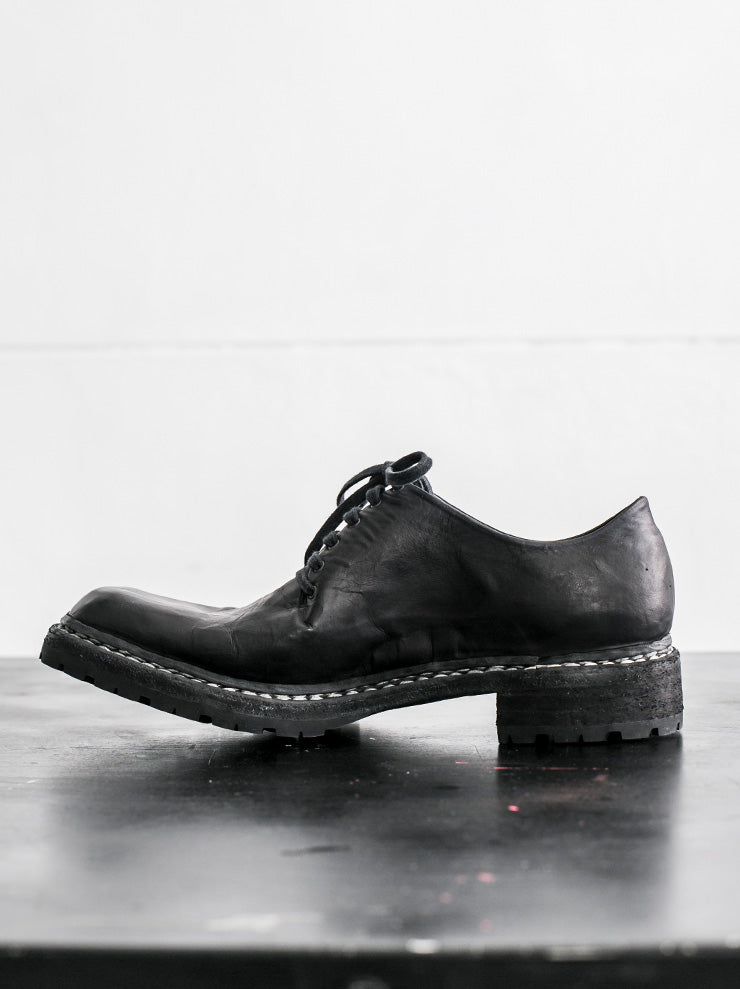 EMATYTE<br />MENS Kangaroo Leather One Piece Lace-up Shoes / BLACK