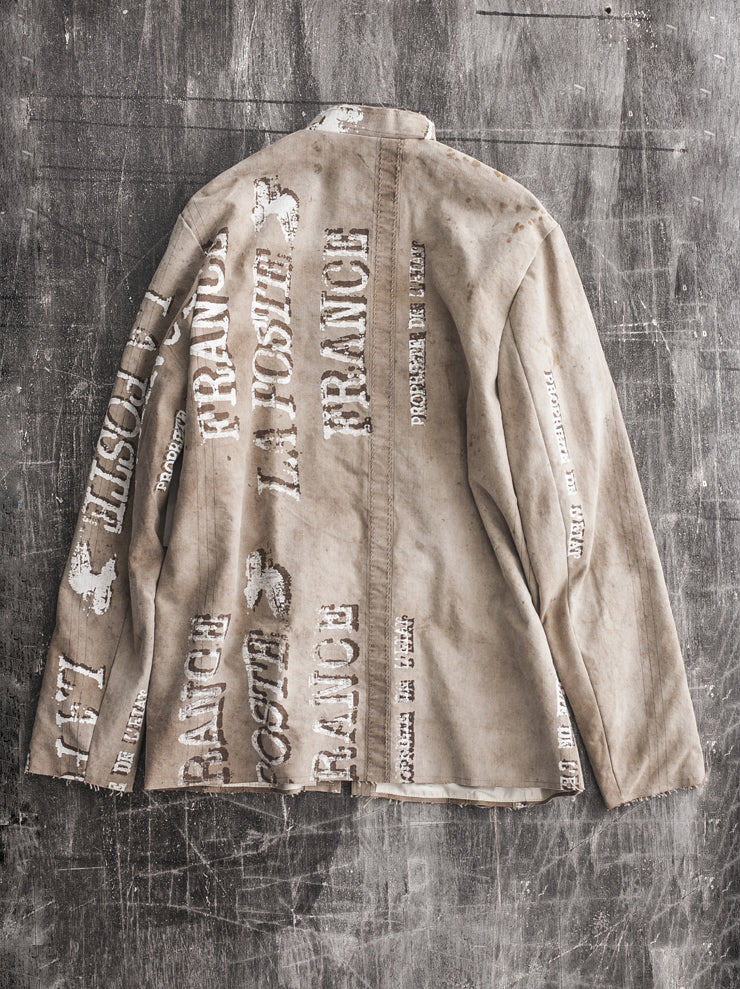 By Walid<br> Men's Albert jacket PRINT / military canvas cotton / SIZE L