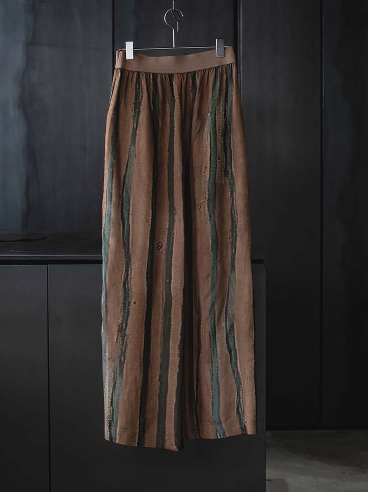UMA WANG<br> WOMENS printed wide pants / MUSTARD