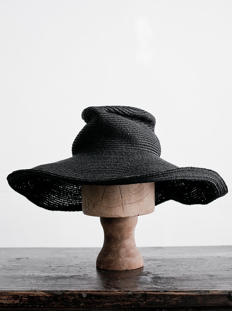 HORISAKI<br> SHMTT013 Sisal straw hat BLACK