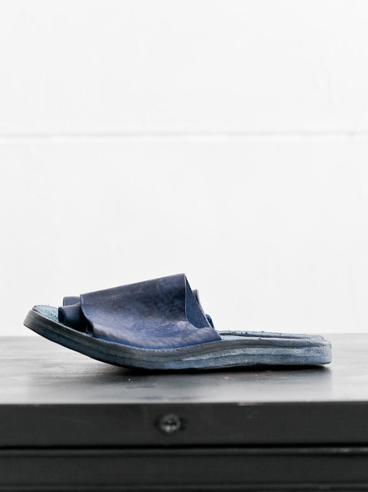 DIMISSIANOS&MILLER<br> Women's wedge sole thong sandals DYED HORSE / BLUE