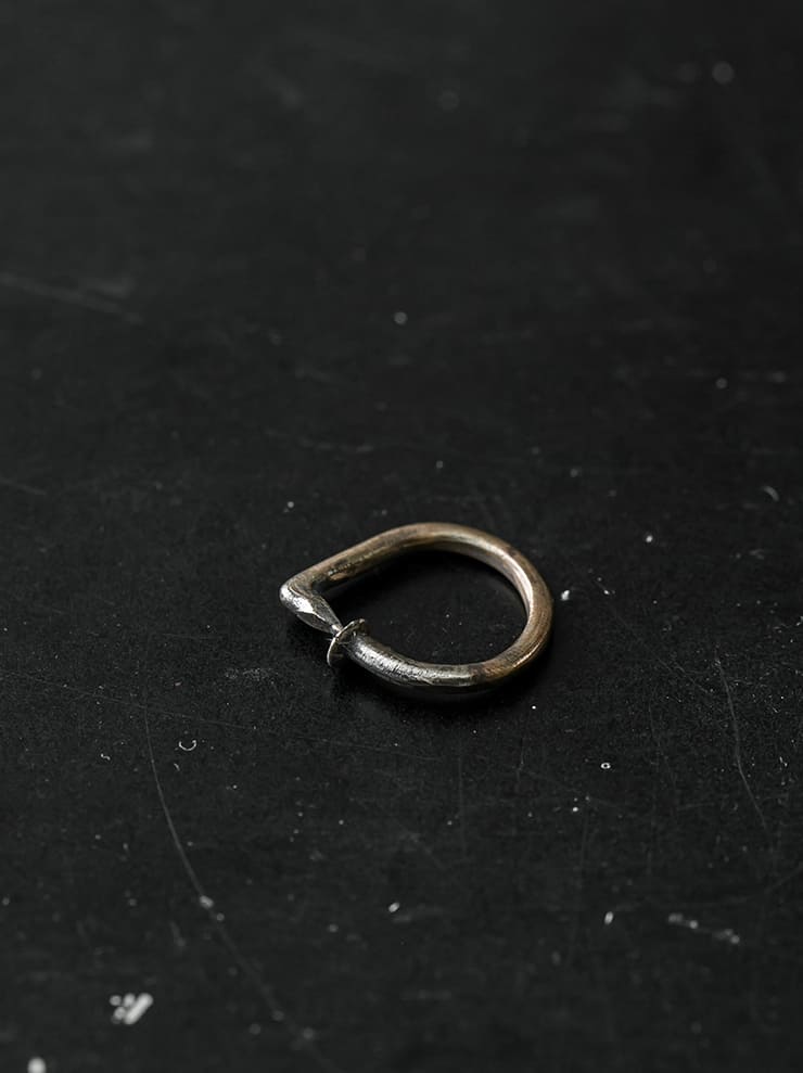 GUIDI<br> Silver bronze spiral ring G-SPR2BR