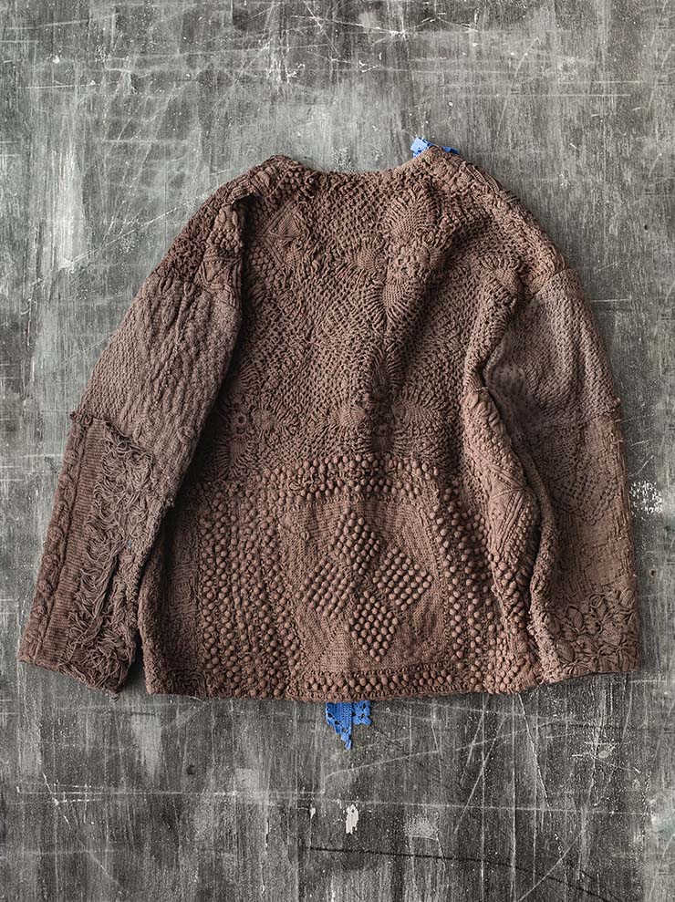 By Walid<br> Women's Cardy Jacket / BROWN & BLUE