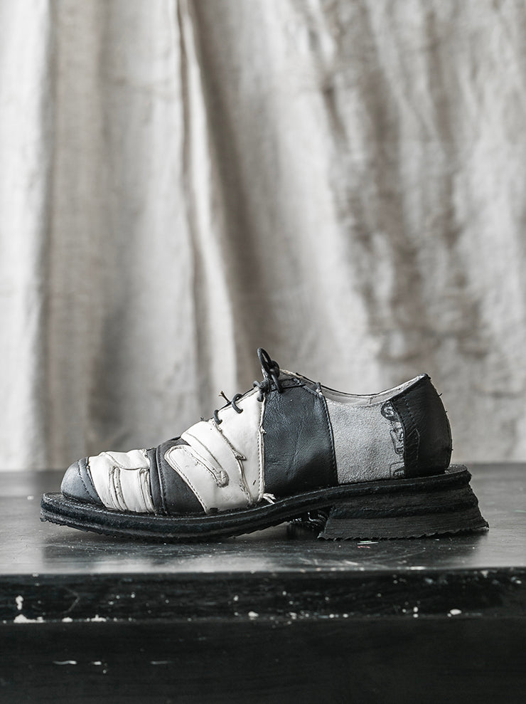 MATTHIAS WINKLER<br> MENS Antique Leather Gloves & Vintage Biker Leather Pants Shoes STRIZZI / Black & White