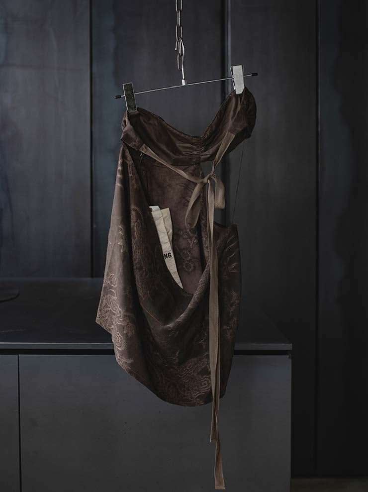 UMA WANG<br> WOMENS jacquard tube tops / BROWN ROSE
