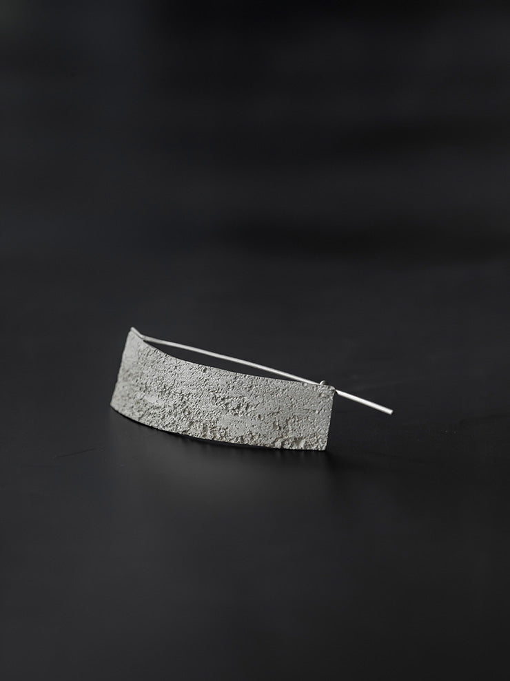 UMA WANG × DETAJ<br> CONCRETE SILVER EARRINGS / WHITE