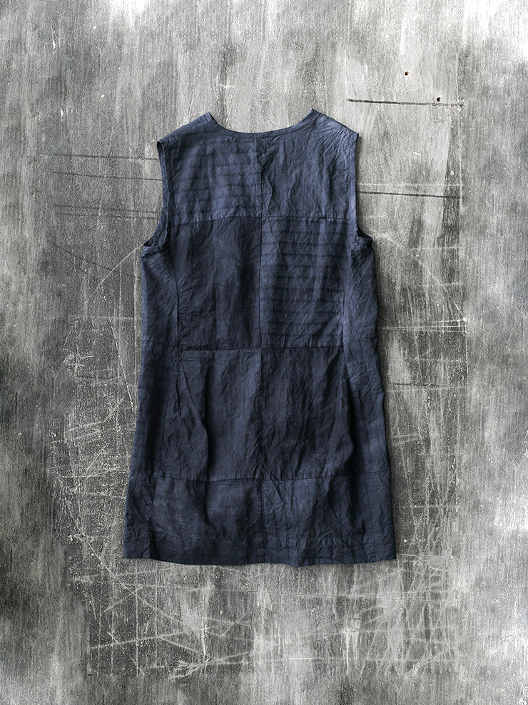 ATELIER SUPPAN<br> WOMENS mixed material sleeveless shirt