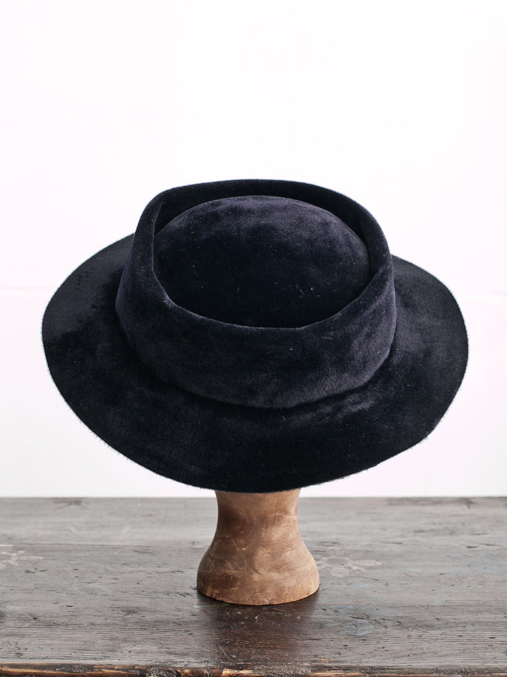 HORISAKI<br> RHKNK006PLSV Vintage Rabbit Fur Felt Hat MIDNIGHT BLUE
